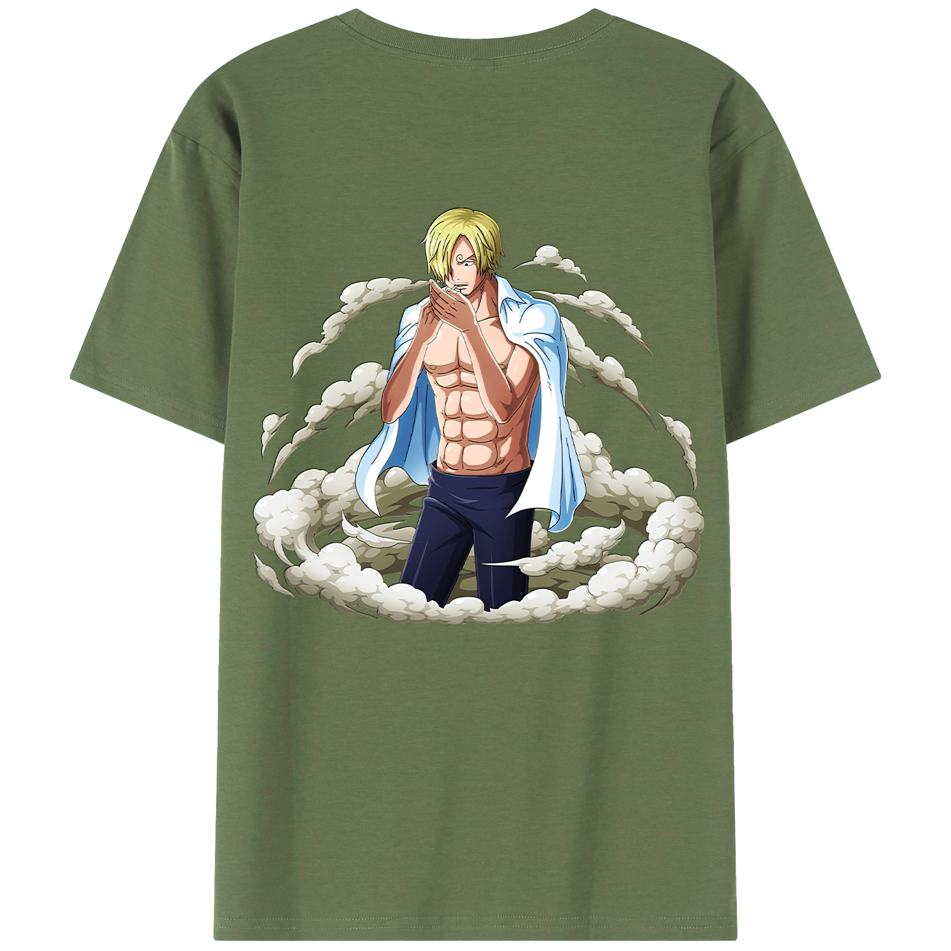 （画像用） ワンピース サンジ ONE PIECE Sanji 綿100％ メンズ半袖Tシャツ（バックプリント） 通気性